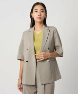 【SALE／50%OFF】a day in the life ライトツイル ハーフスリーブジャケット -マシンウォッシャブル・セ…