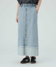 ターンバック デニム ボタンスカート 26AW 秋新作 ロングシーズン 着回し ウォッシャブル 洗える イージーケア