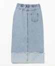 ターンバック デニム ボタンスカート 26AW 秋新作 ロングシーズン 着回し ウォッシャブル 洗える イージーケア