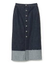 ターンバック デニム ボタンスカート 26AW 秋新作 ロングシーズン 着回し ウォッシャブル 洗える イージーケア