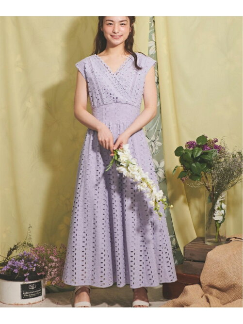レースMIXマキシワンピース