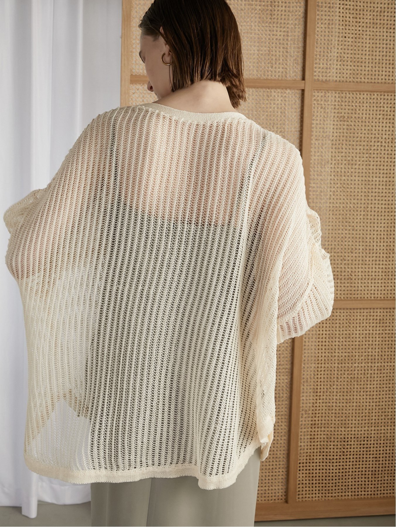 LA PEAU DE GEM / led.tokyo / uneven｜stripe mesh 2way knit