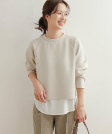 【SALE／20%OFF】URBAN RESEARCH DOORS ダンボールニットドッキングレイヤードプルオーバー アーバンリサーチドアーズ トップス カットソー・Tシャツ ベージュ ネイビー【送料無料】