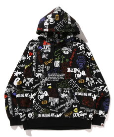 A BATHING APE HAND DRAW PULLOVER HOODIE ア ベイシング エイプ トップス パーカー・フーディー ブラック ホワイト【送料無料】