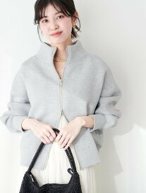 natural couture 両ZIPダンボール2WAYブルゾン ナチュラルクチュール ジャケット・アウター その他のジャケット・アウター グレー ホワイト ブラック【送料無料】