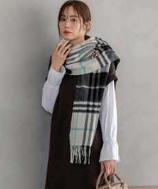 【SALE／30%OFF】組曲 ウールチェックストール クミキョク ファッション雑貨 マフラー・ストール・ネックウォーマー イエロー ブルー【送料無料】