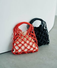 【SALE／55%OFF】LEPSIM マクラメミニバッグ レプシィム バッグ クラッチバッグ オレンジ ブラック