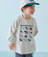 devirock 綿100% デビラボ BIGシルエット プリント袖リブ 長袖Tシャツ 子供服 キッズ 26SS デビロック ト…