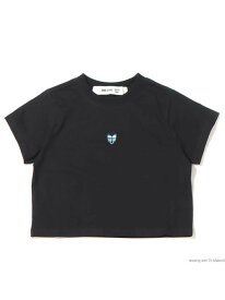 ANNA SUI NYC ANNA SUI NYC 蝶刺繍チビTシャツ アトモスピンク トップス カットソー・Tシャツ ブラック【送料無料】