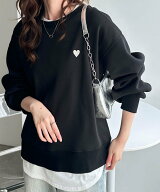 【SALE／30%OFF】GeeRA ハート刺しゅう裏起毛スウェット ジーラ トップス スウェット・トレーナー ホワイ…