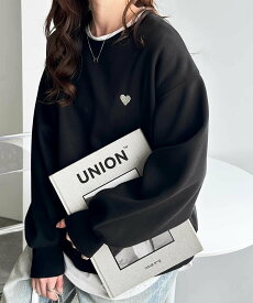 【SALE／20%OFF】GeeRA ハート刺しゅう裏起毛スウェット ジーラ トップス スウェット・トレーナー ホワイト グレー ブラック ネイビー