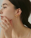 【 金属アレルギー対応 】 リボンピアス サージカルステンレス