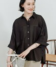 【上品な透け感】メッシュドルマンシャツ