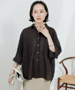 【上品な透け感】メッシュドルマンシャツ
