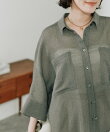 【上品な透け感】メッシュドルマンシャツ