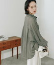 【上品な透け感】メッシュドルマンシャツ