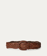 LAUREN RALPH LAUREN ブレーデッド ヴァケッタ レザー ワイド ベルト ラルフローレン ファッション雑貨 …