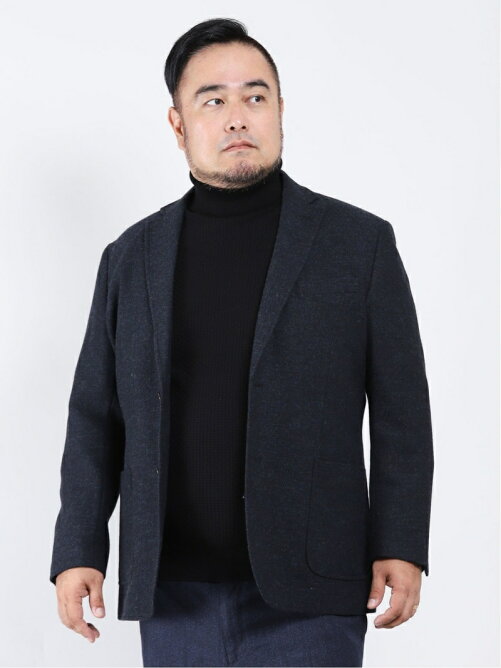 大切な 2ボタンジャケット ウール混ヘリンボン 大きいサイズ グランバック Grand Back テーラードジャケット Fests Eu