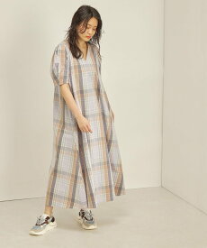 【SALE／40%OFF】SHIPS WOMEN ＜手洗い可能＞先染め チェック タイプライター ワンピース◇ シップス ワンピース・ドレス ワンピース グレー グリーン【送料無料】