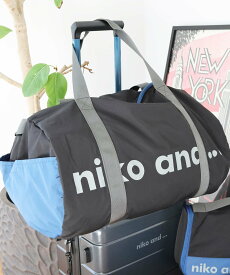 niko and ... ニコロゴドラムバッグ ニコアンド バッグ ショルダーバッグ ブラック ホワイト【送料無料】