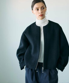 【SALE／40%OFF】N.O.R.C ウールメルトンショートジップリバーコート ノーク ジャケット・アウター その他のジャケット・アウター グレー ブラウン ブラック【送料無料】