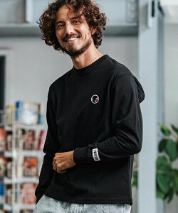 felkod mlt5394-Logo Patch American Cotton Long Sleeve Tee �����O�X���[�u�J�b�g�\�[ �J���r�I �g�b�v�X �J�b�g�\�[�ET�V���c �z���C�g �u���b�N�y���������z