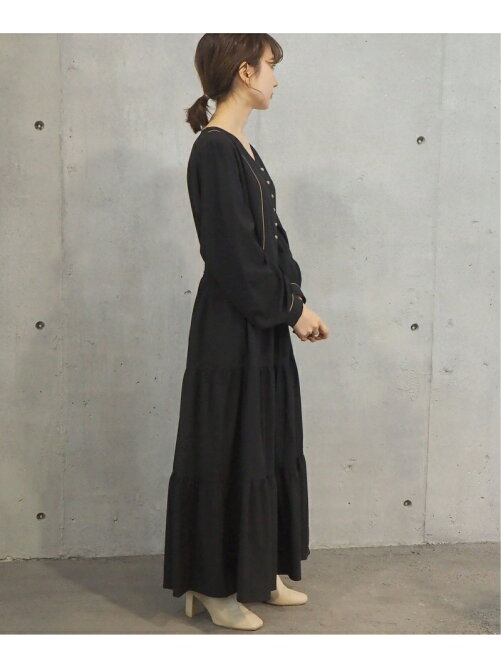 Tiptop Pocket Tiptop パイピングティアードロングワンピース Rakuten Fashion 楽天ファッション 旧楽天ブランドアベニュー Cm1113