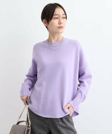 【SALE／52%OFF】INDIVI 【ウール混】ラウンドヘムニット インディヴィ トップス ニット ホワイト ブラック イエロー パープル ブルー グレー【送料無料】