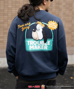 VENCE share style MENs TOM and JERRY �g���ƃW�F���[ �N���[�l�b�N�X�E�F�b�g ���@���X �G�N�X�`�F���W �g�b�v�X �X�E�F�b�g�E�g���[�i�[ �u���E�� �l�C�r�[ �I�����W �O���[ �u���b�N�y���������z