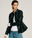 フェイクレザーペプラムシャツ / Faux Leather Peplum Shirt
