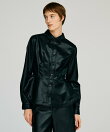 フェイクレザーペプラムシャツ / Faux Leather Peplum Shirt