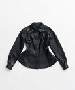 フェイクレザーペプラムシャツ / Faux Leather Peplum Shirt