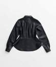 フェイクレザーペプラムシャツ / Faux Leather Peplum Shirt