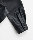 フェイクレザーペプラムシャツ / Faux Leather Peplum Shirt