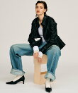 フェイクレザーペプラムシャツ / Faux Leather Peplum Shirt
