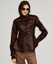フェイクレザーペプラムシャツ / Faux Leather Peplum Shirt