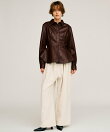 フェイクレザーペプラムシャツ / Faux Leather Peplum Shirt