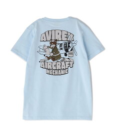 【SALE／30%OFF】AVIREX 《直営店限定》《KIDS》エアー クラフト メカニック Tシャツ / AIR CRAFT MECHANIC T-SHIRT アヴィレックス トップス カットソー・Tシャツ ブルー ブラック イエロー