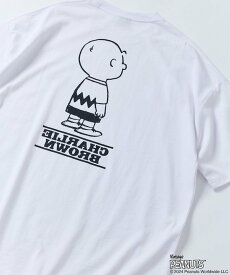 FREAK'S STORE PEANUTS/ピーナッツ 別注 ビッグシルエット バックプリント クルーネックTシャツ / チャーリー・ブラウン 【限定展開】 フリークスストア トップス カットソー・Tシャツ ホワイト グレー ブラック ピンク ネイビー【送料無料】