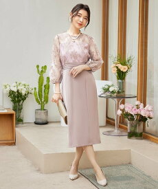 DRESS+ パーティードレス レディース ドレス ワンピース 結婚式 花柄 ドレスプラス ワンピース・ドレス ドレス ブルー ブラック ピンク【送料無料】