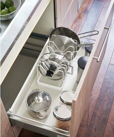 tower tower(タワー)シンク下 伸縮鍋蓋&フライパンスタンド タワー オーサムコレクト 食器・調理器具・キッチン用品 その他の食器・調理器具・キッチン用品 ブラック ホワイト