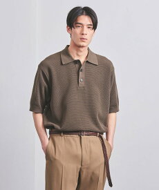 UNITED ARROWS バーズアイ ニットポロ ユナイテッドアローズ トップス ニット ブラウン ブルー ネイビー【送料無料】