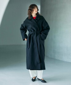 N.O.R.C ウールメルトンロングリバーコート ノーク ジャケット・アウター その他のジャケット・アウター ブラック グレー ブラウン【送料無料】