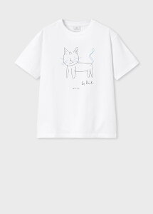 PS Paul Smith �E�B�����Y Drawn by Paul Cat T�V���c �|�[���E�X�~�X �g�b�v�X �J�b�g�\�[�ET�V���c �z���C�g�y���������z