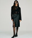シープスキンレザースリットスカート / Sheepskin Leather Slit Skirt