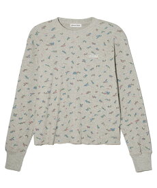 MILKFED. FLORAL PATTERN WAFFLE L/S TOP MILKFED. ミルクフェド トップス カットソー・Tシャツ カーキ ホワイト【送料無料】