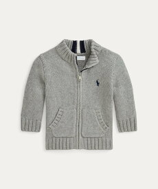 【SALE／30%OFF】POLO RALPH LAUREN (ベビー)コットン フルジップ セーター ラルフローレン トップス カーディガン グレー【送料無料】