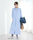 【SALE／35%OFF】CRAFT STANDARD BOUTIQUE ストライプシャツワンピース クラフトスタンダードブティック ワンピース・ドレス シャツワンピース ブルー ベージュ【送料無料】