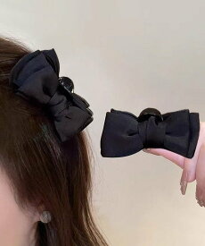 【SALE／40%OFF】miniministore リボン バンスクリップ2点セット 小さめ ミニミニストア ヘアアクセサリー バレッタ・ヘアクリップ・ヘアピン ブラック