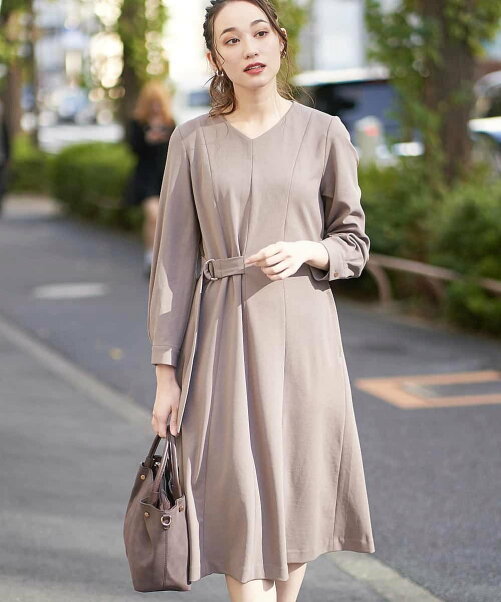 Ofuon 洗濯機で洗える ベルト2wayフレアジャージワンピース Rakuten Fashion 楽天ファッション 旧楽天ブランドアベニュー Bs0117